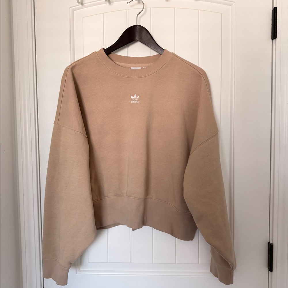 Adidas Women’s Cropped Beige Crewneck Sweater